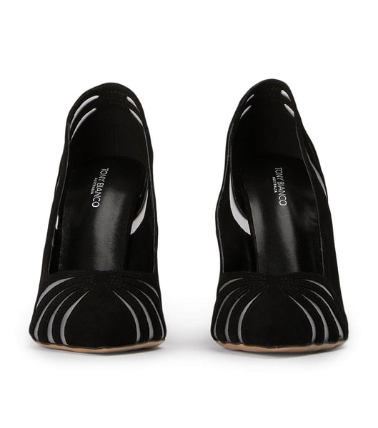 Tacones de evento Tony Bianco Arrow Black Gamuza 10.5cm Negras | QCOWA80442