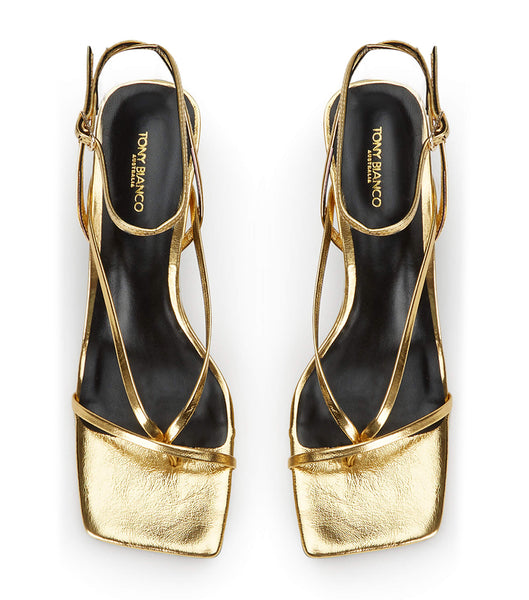 Tacones de evento Tony Bianco Avi Gold Foil 6.5cm Doradas | UCOTG89605