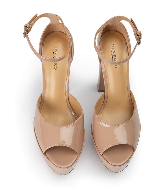 Tacones de evento Tony Bianco Jayze Coco Charol 14cm Beige | CONEJ71390