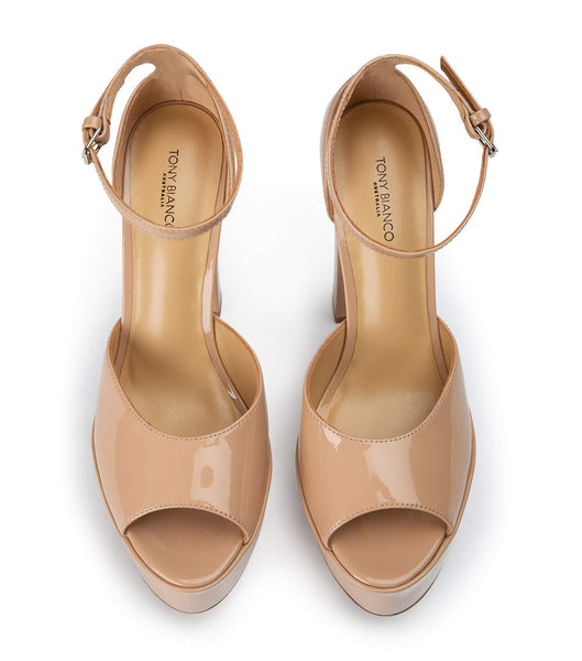 Tacones de evento Tony Bianco Jayze Nude Charol 14cm Beige | COEGJ67254