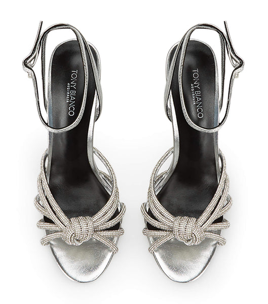 Tacones de evento Tony Bianco Kyla Silver Foil 11cm Plateadas | FCOHY18308