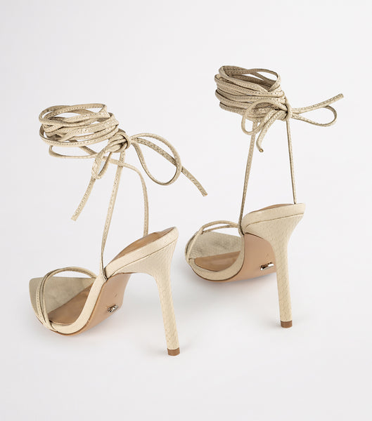 Tacones de evento Tony Bianco Millie Vanilla Snake 10.5cm Amarillo Claro | FCOHY85143