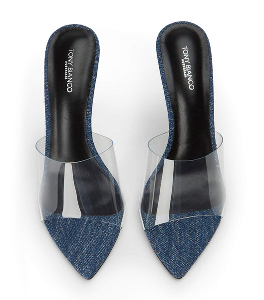 Tacones de evento Tony Bianco Mylo Clear Vinylite/Blue Denim 10.5cm Azules | QCOUV75285