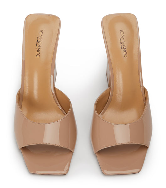 Tacones de evento Tony Bianco Naja Coco Charol 10.5cm Beige | COJVR33653