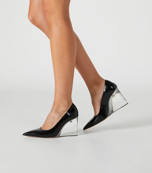 Zapatos Court Tony Bianco Dolly Black Hi Shine/Clear 9.5cm Negras | COQCS65653
