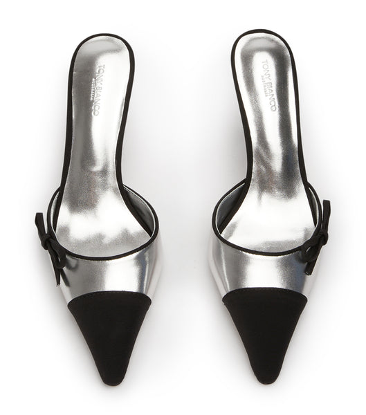 Zapatos Court Tony Bianco Shirley Silver/Black 8cm Plateadas Negras | COICD15928