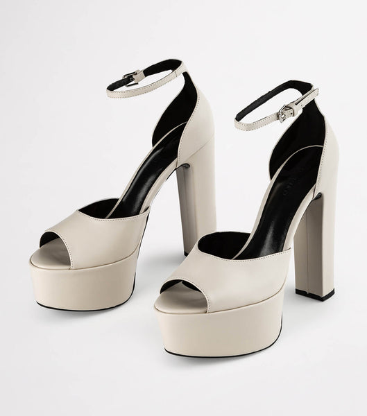 Zapatos Plataforma Tony Bianco Jayze Vanilla Nappa 14cm Blancas Negras | QCOUV21556