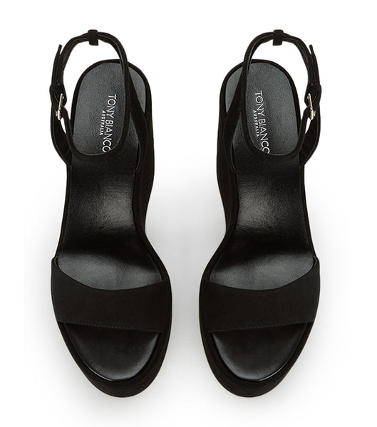 Zapatos Plataforma Tony Bianco Vesna Black Gamuza 13cm Negras | ACODF48028