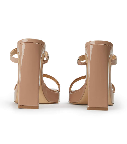 Zapatos Tacon Bloque Tony Bianco Diane Coco Charol 11.5cm Beige | YCOGT89414