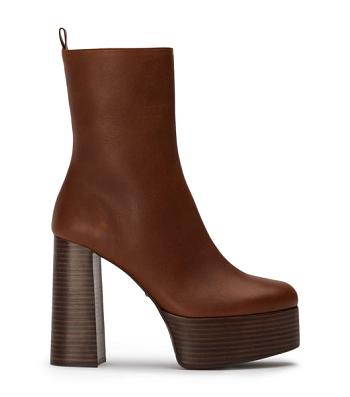 Botas de Tacon Tony Bianco Tyra Cognac 12cm Marrones | COQAV31137