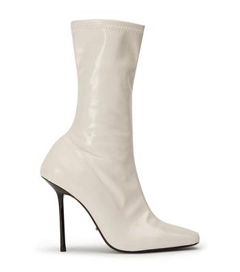 Botines Tony Bianco Remie Ecru Crinkle Charol 10.5cm Blancas | QCOUV67828