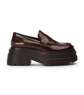 Loafers Tony Bianco Zomp Vino Hi Shine 7.5cm Chocolate | COXMI67784