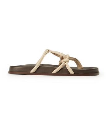 Sandalias Planas Tony Bianco Luelle Vanilla Nappa Amarillo Claro | DCOVO66092