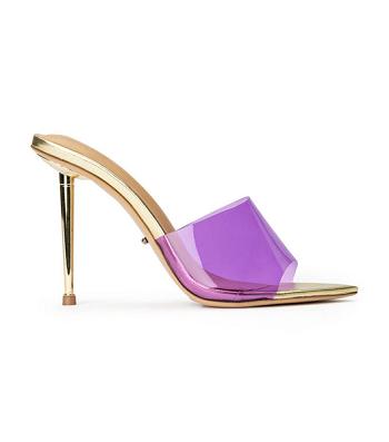 Tacones de evento Tony Bianco Mylo Purple Vinylite/Gold 10.5cm Moradas Doradas | ZCOMJ68752