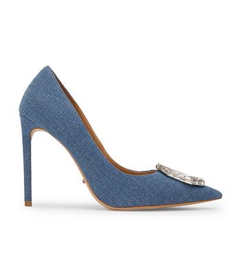 Zapatos Court Tony Bianco Alison Washed Denim 10.5cm Azules | COIIZ81153