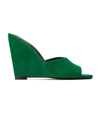 Zapatos Cuña Tony Bianco Galaxy Jade Gamuza 11cm Verde | COEGJ99090