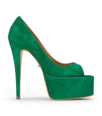 Zapatos Plataforma Tony Bianco Jolee Jade Gamuza 15cm Verde | FCOHY17883