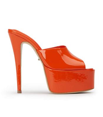 Zapatos Plataforma Tony Bianco Jordyn Citrus Charol 15cm Naranjas | PCOER55502