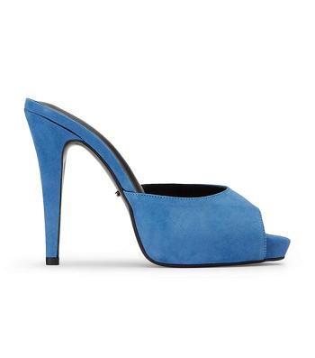 Zapatos Plataforma Tony Bianco Love Blue Gamuza 12cm Azules | PCOER39342