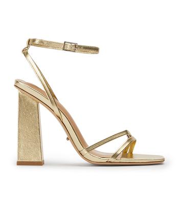 Zapatos Tacon Bloque Tony Bianco Nix Gold Nappa Metallic 10.5cm Doradas Metal | MCOHR86936